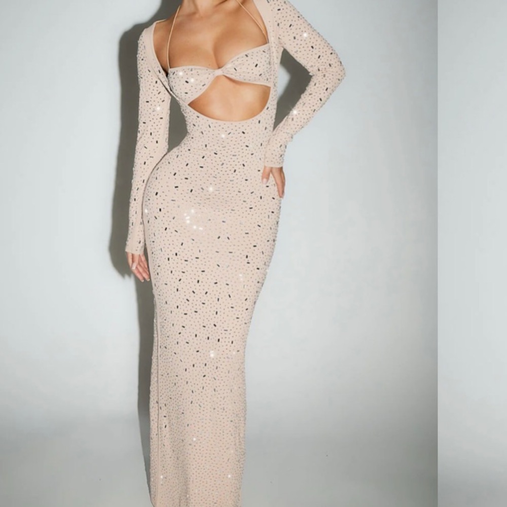 Scooped Neck Maxi Dress In Starlet From Murci UK SIZE 8